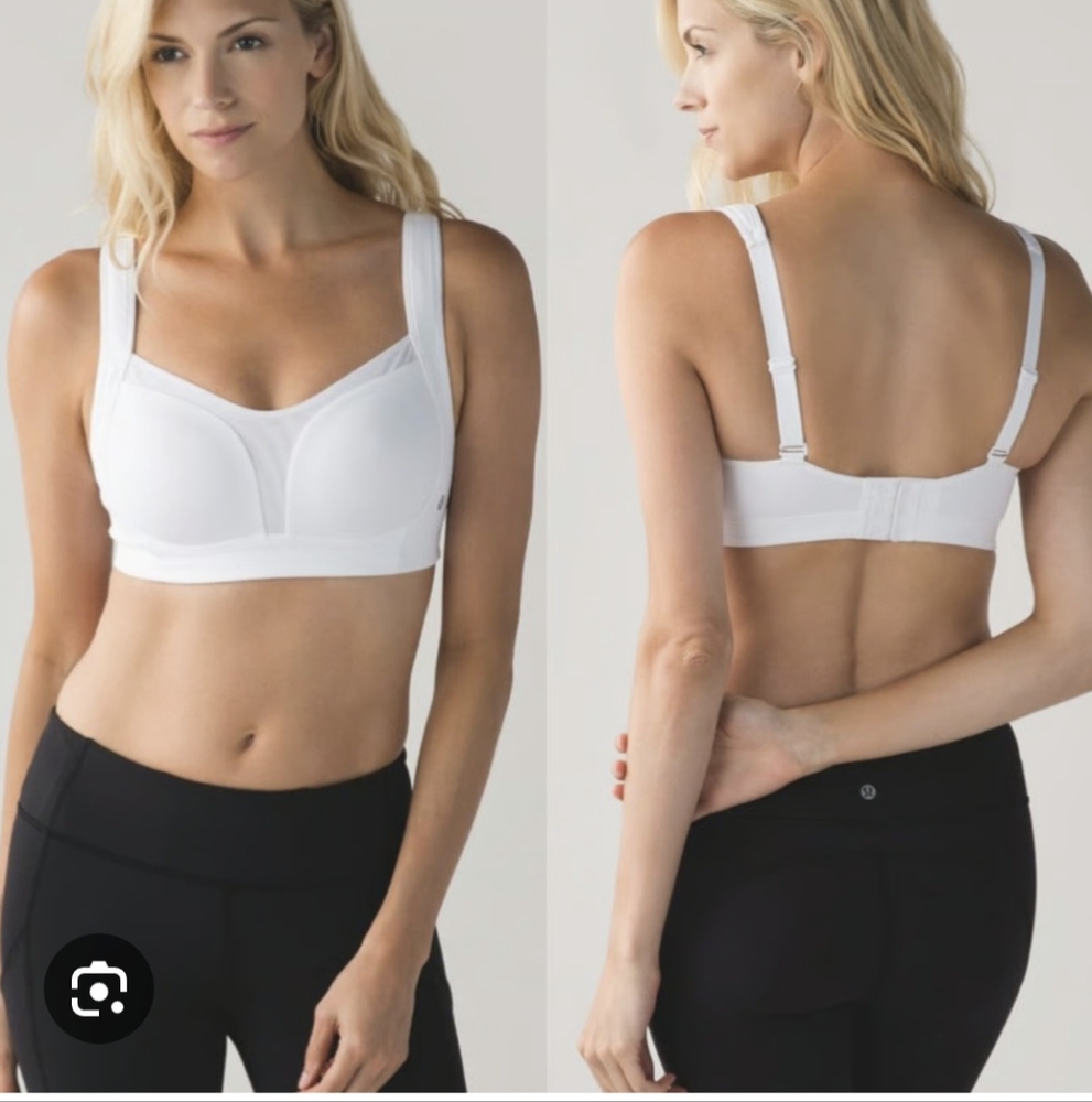 Lululemon Ta Ta Tamer Sports Bra EUC White Size 32D